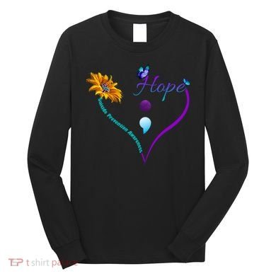 Suicide Prevention Awareness Floral Heart Long Sleeve Shirt