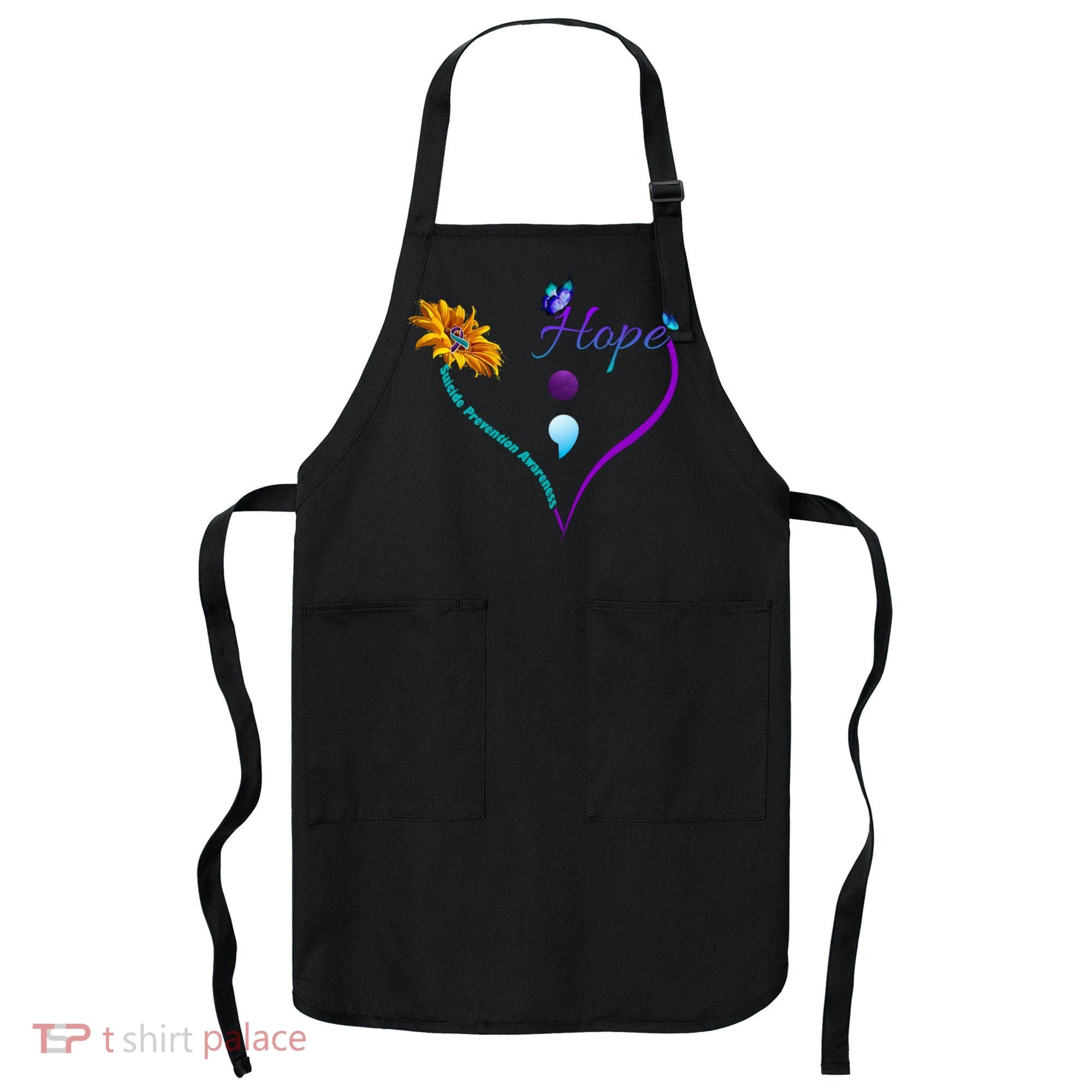 Suicide Prevention Awareness Floral Heart Apron