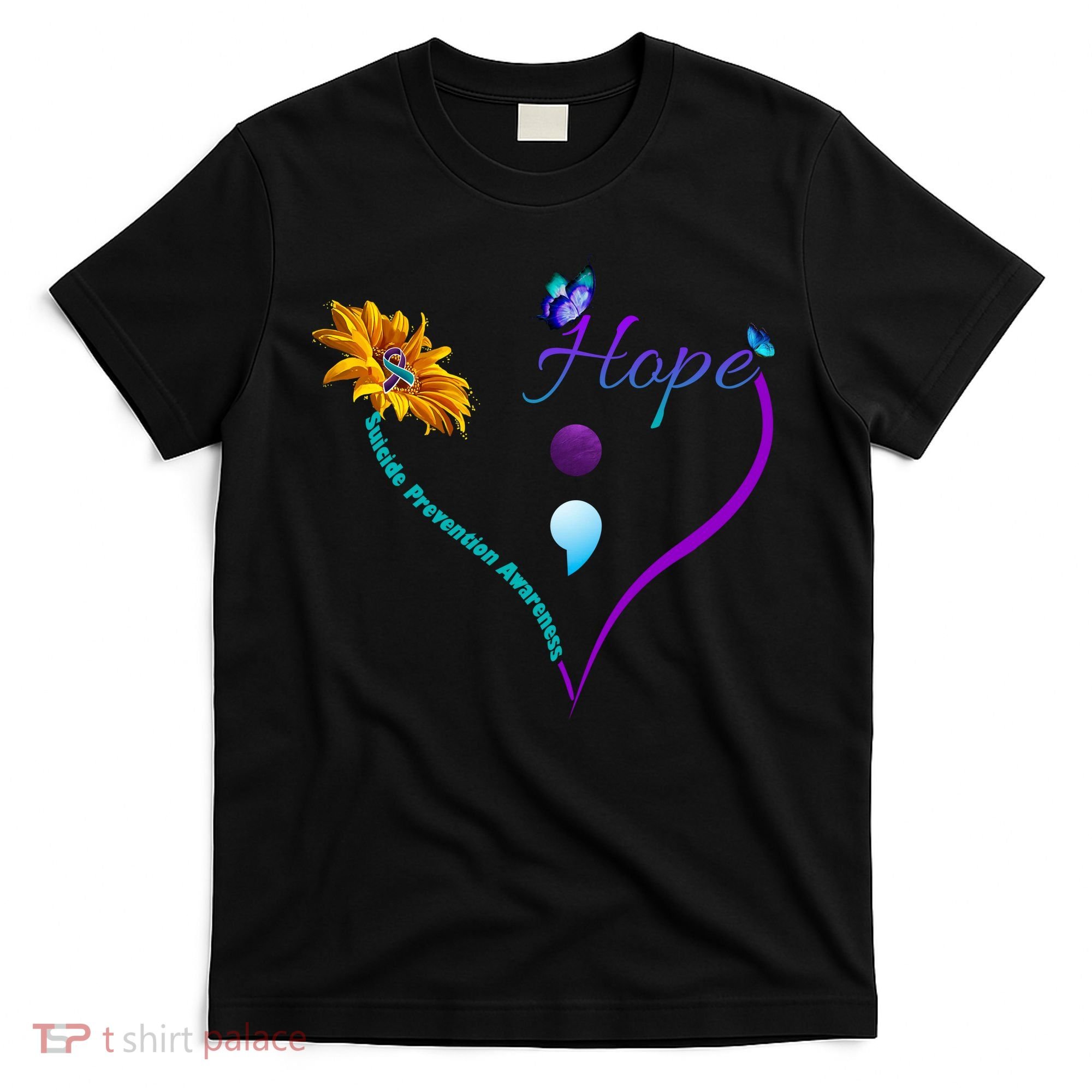Suicide Prevention Awareness Floral Heart T-Shirt