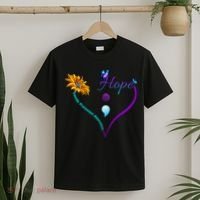 Suicide Prevention Awareness Floral Heart T-Shirt thumb 2