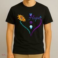 Suicide Prevention Awareness Floral Heart T-Shirt thumb 3