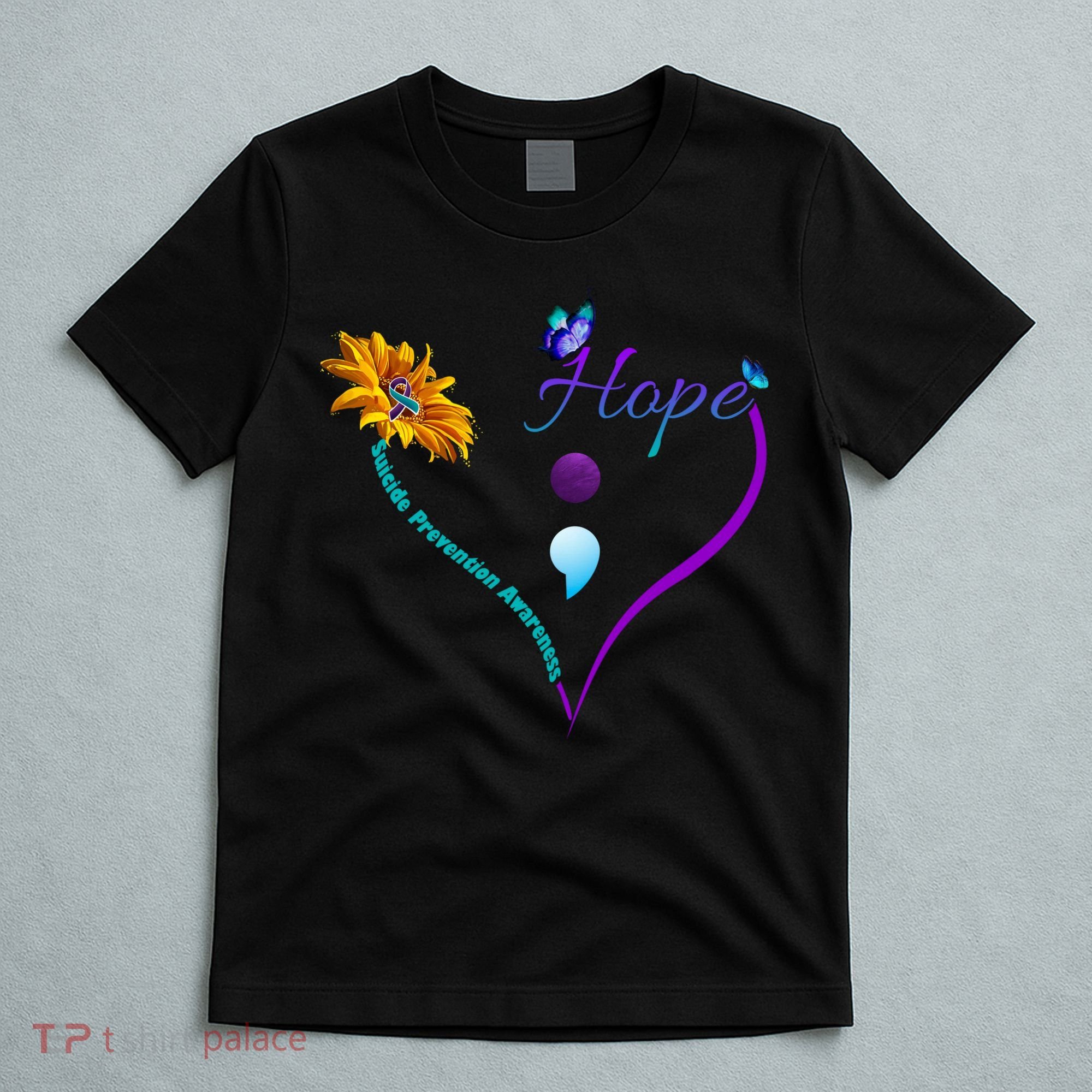 Suicide Prevention Awareness Floral Heart T-Shirt
