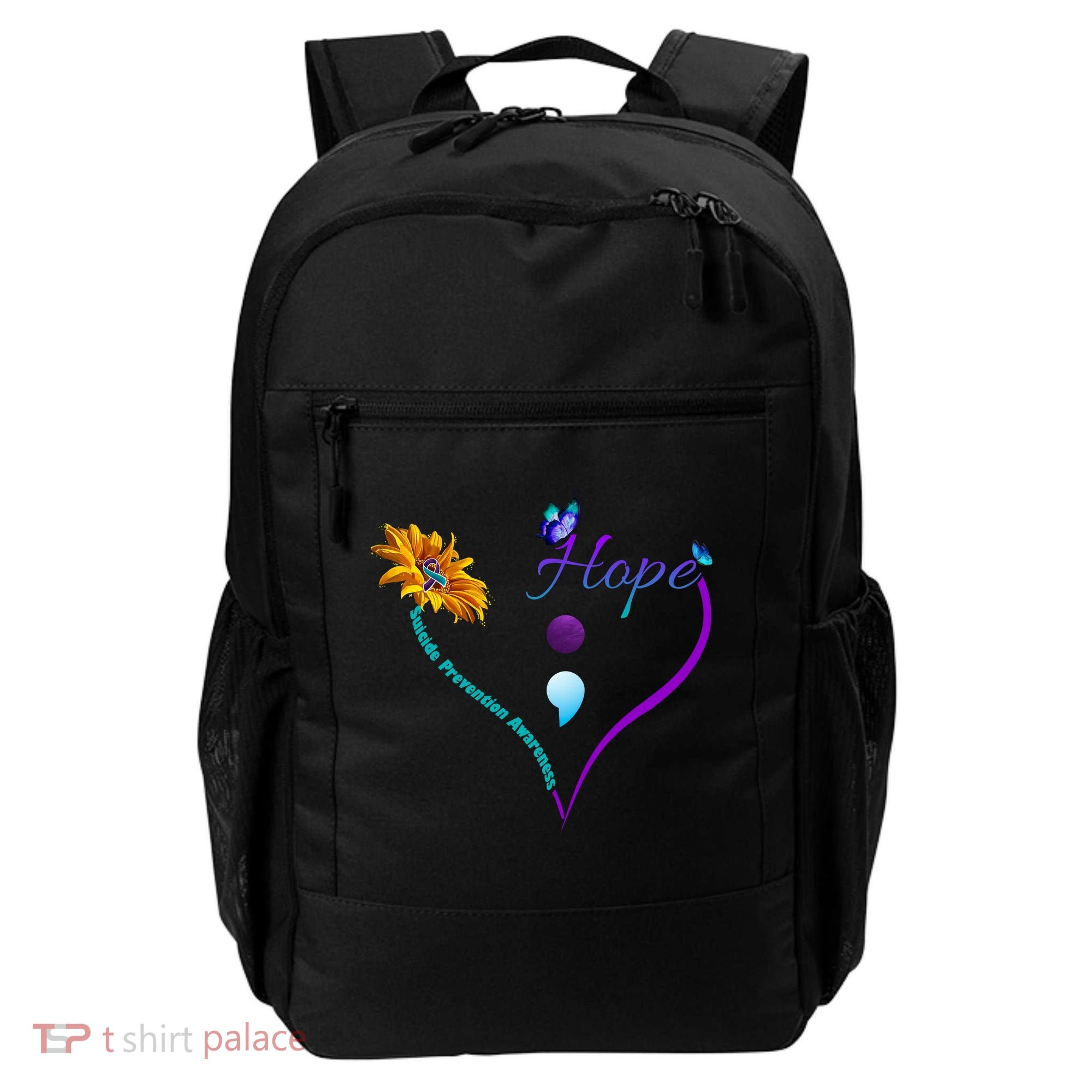 Suicide Prevention Awareness Floral Heart Backpack