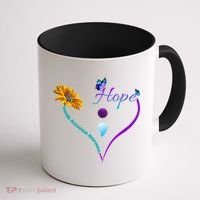 Suicide Prevention Awareness Floral Heart Coffee Mug thumb 1