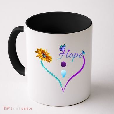 Suicide Prevention Awareness Floral Heart Coffee Mug