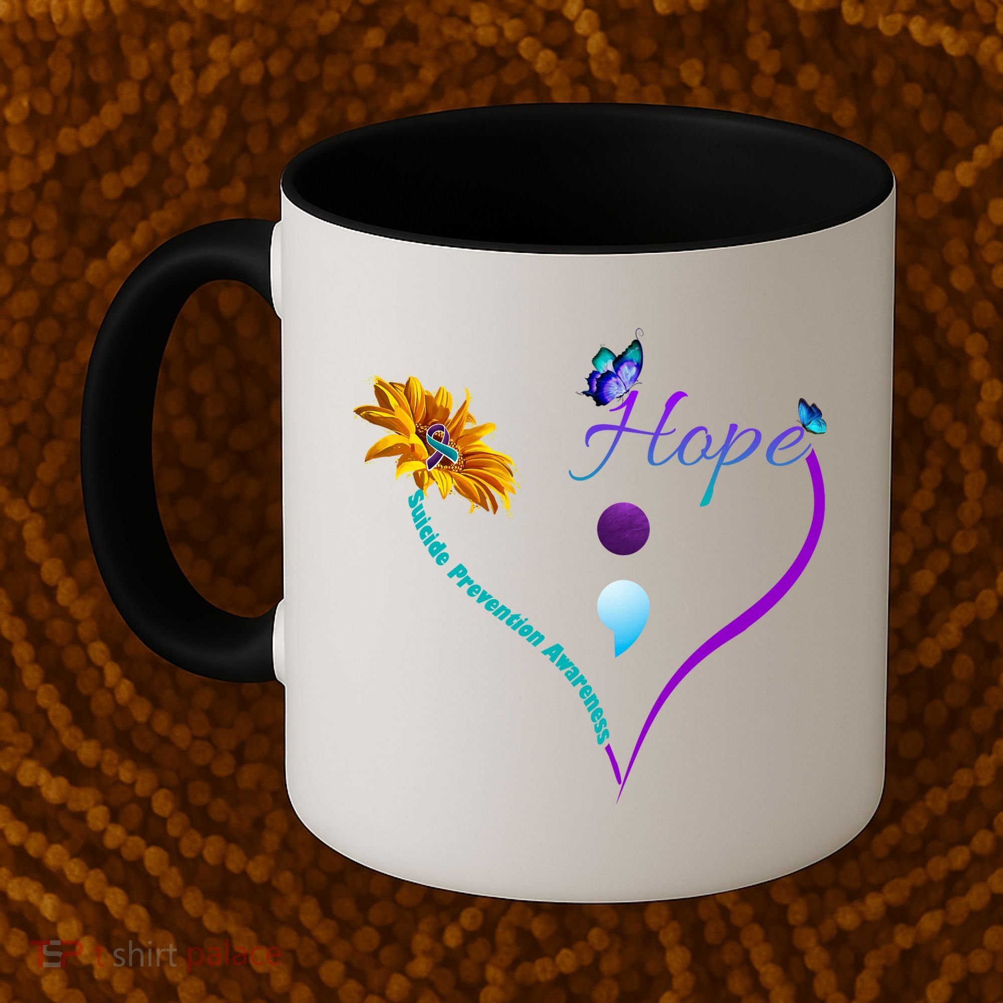 Suicide Prevention Awareness Floral Heart Coffee Mug
