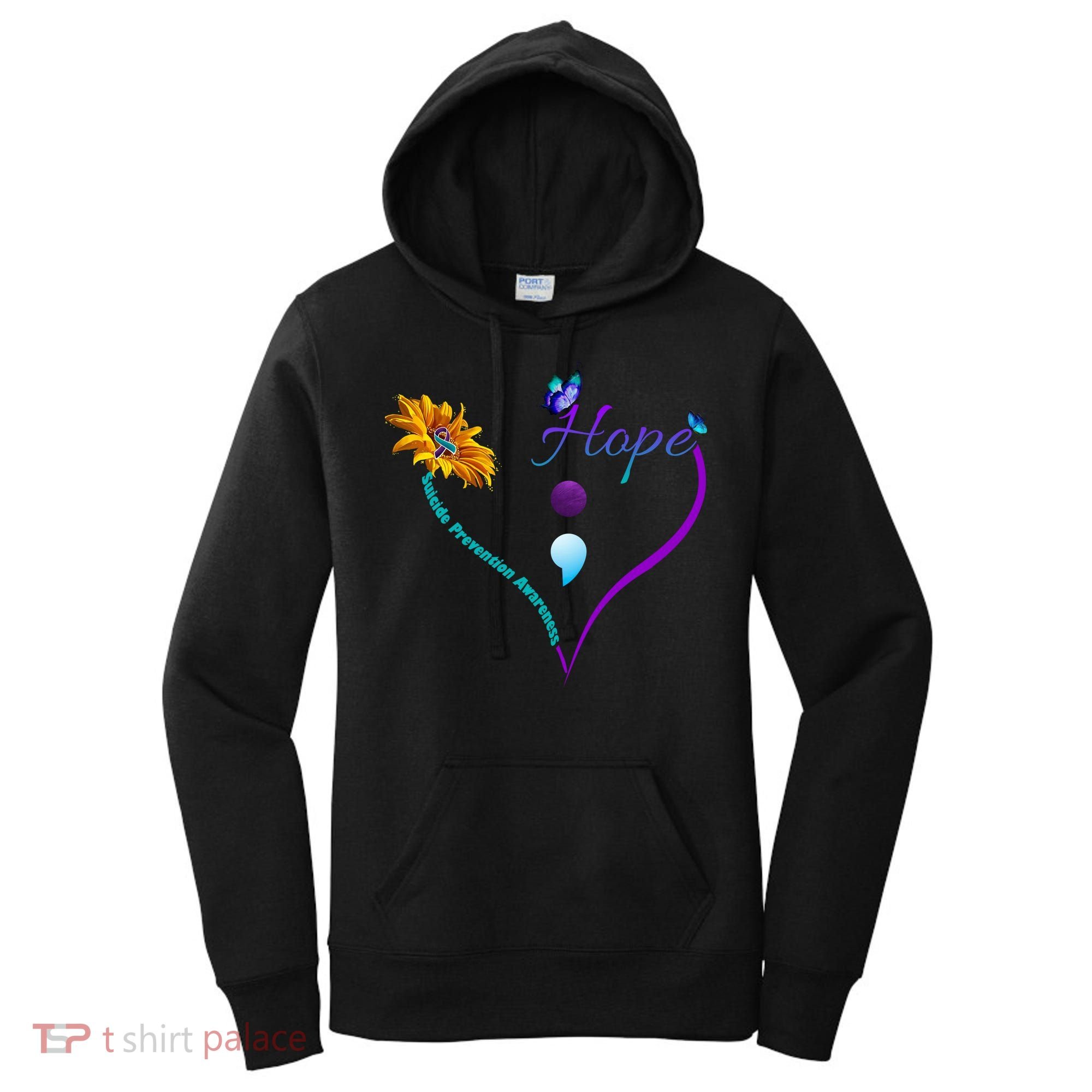 Suicide Prevention Awareness Floral Heart Women's Hoodie