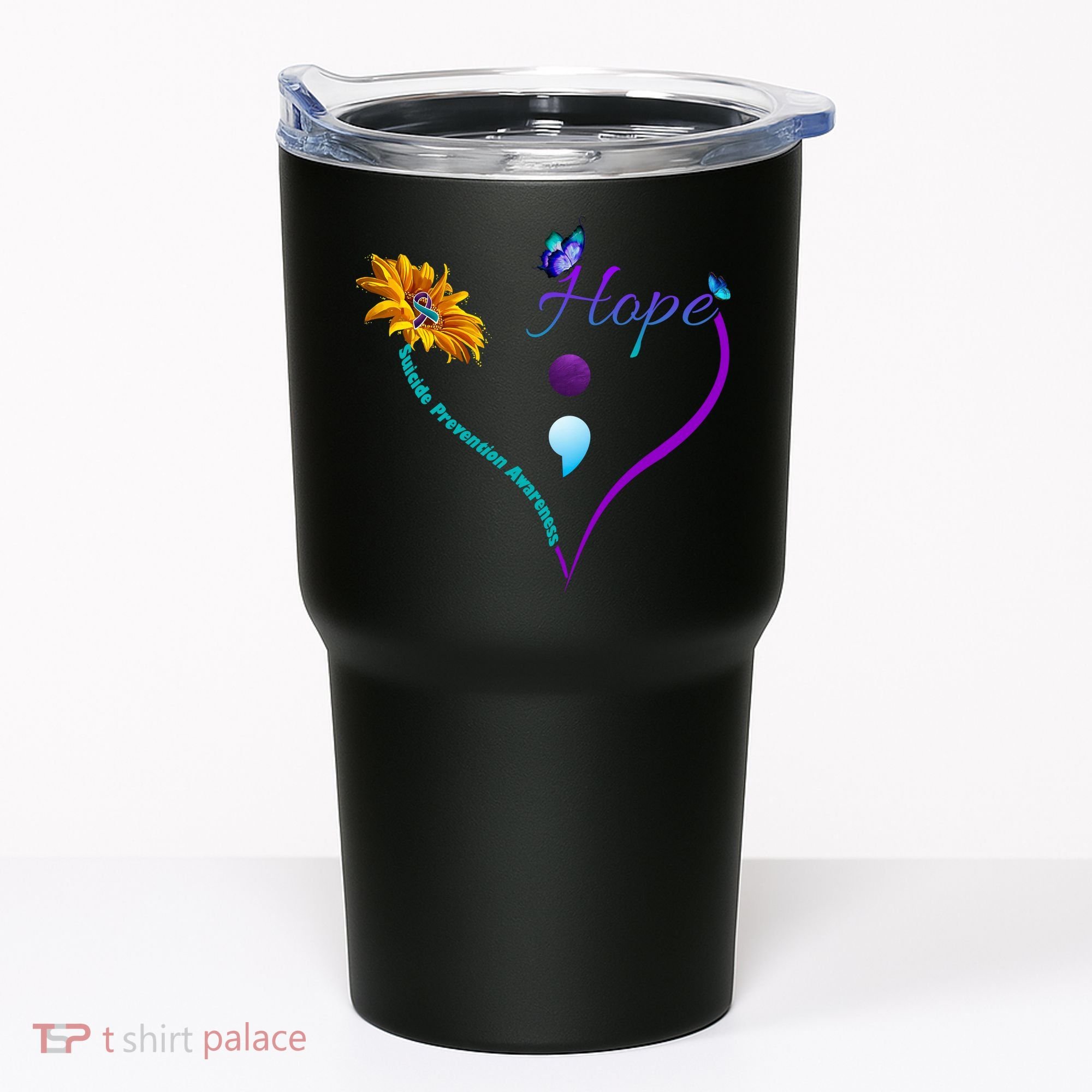 Suicide Prevention Awareness Floral Heart Tumbler