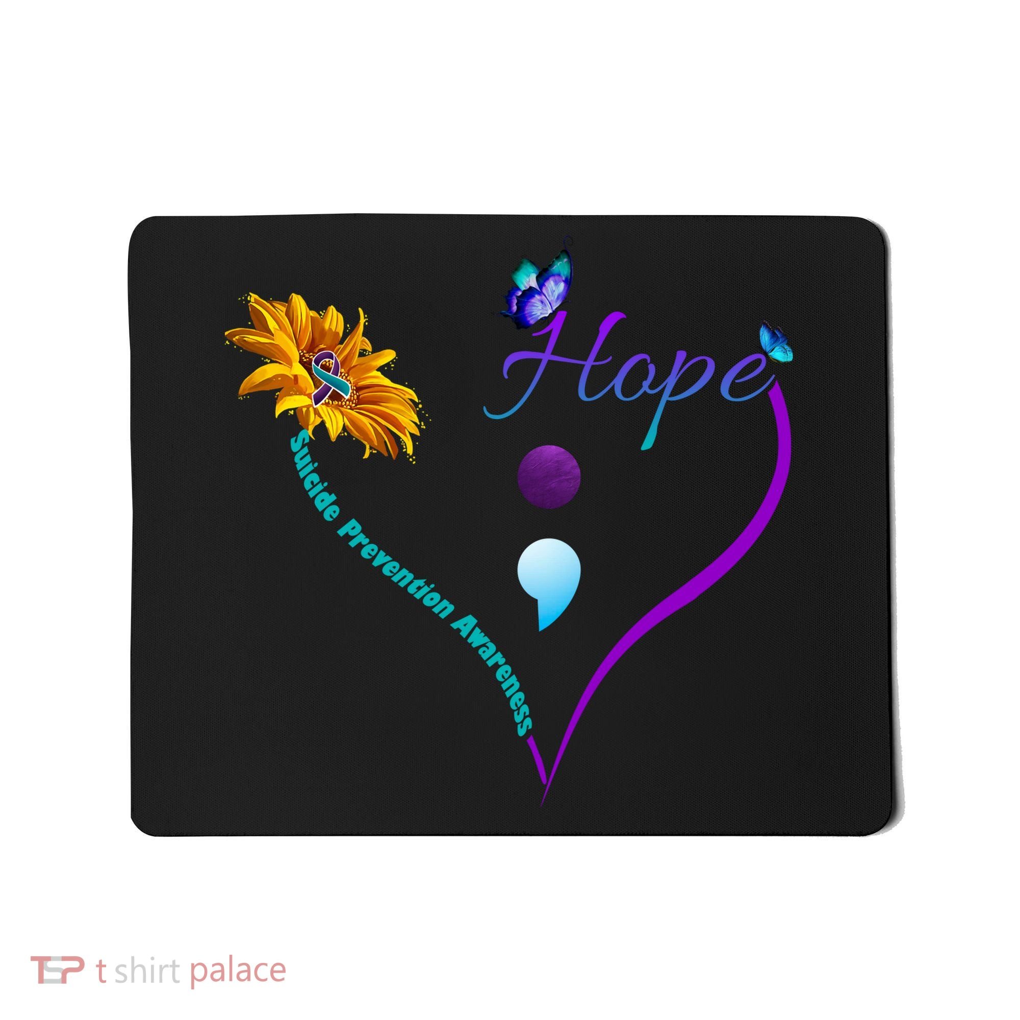 Suicide Prevention Awareness Floral Heart Mousepad