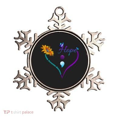 Suicide Prevention Awareness Floral Heart Ornament