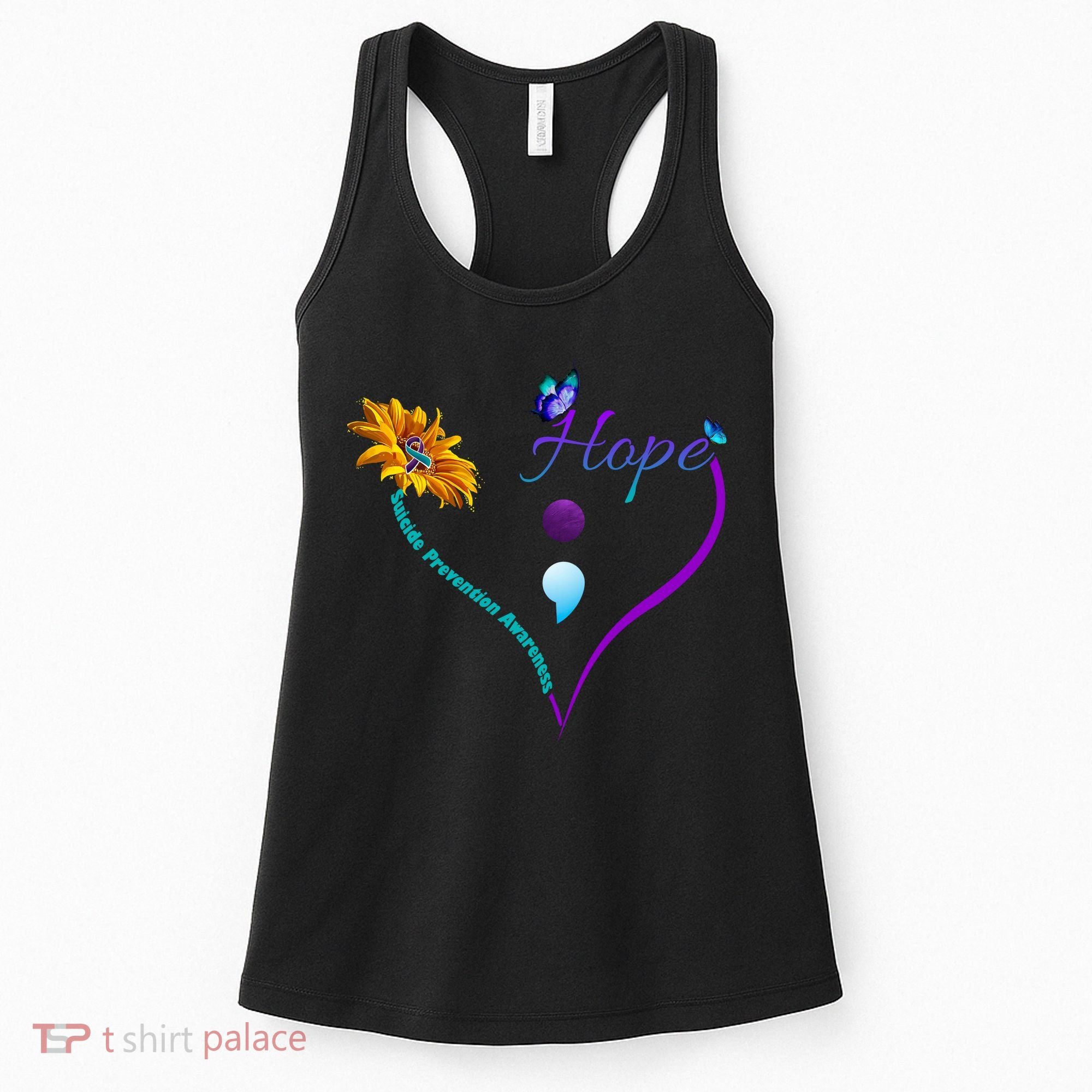 Suicide Prevention Awareness Floral Heart Women's Tank Top