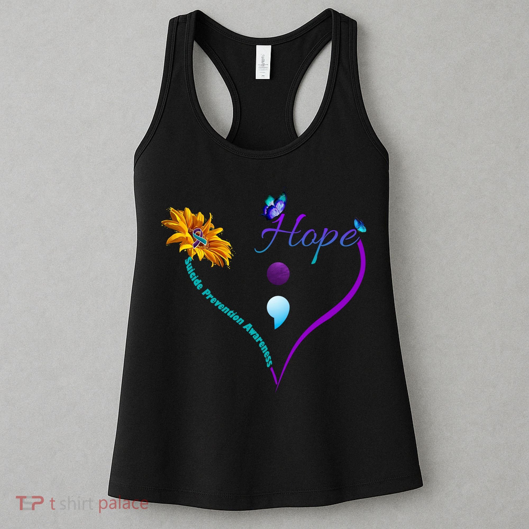 Suicide Prevention Awareness Floral Heart Women's Tank Top