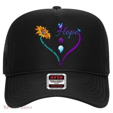 Suicide Prevention Awareness Floral Heart Hat