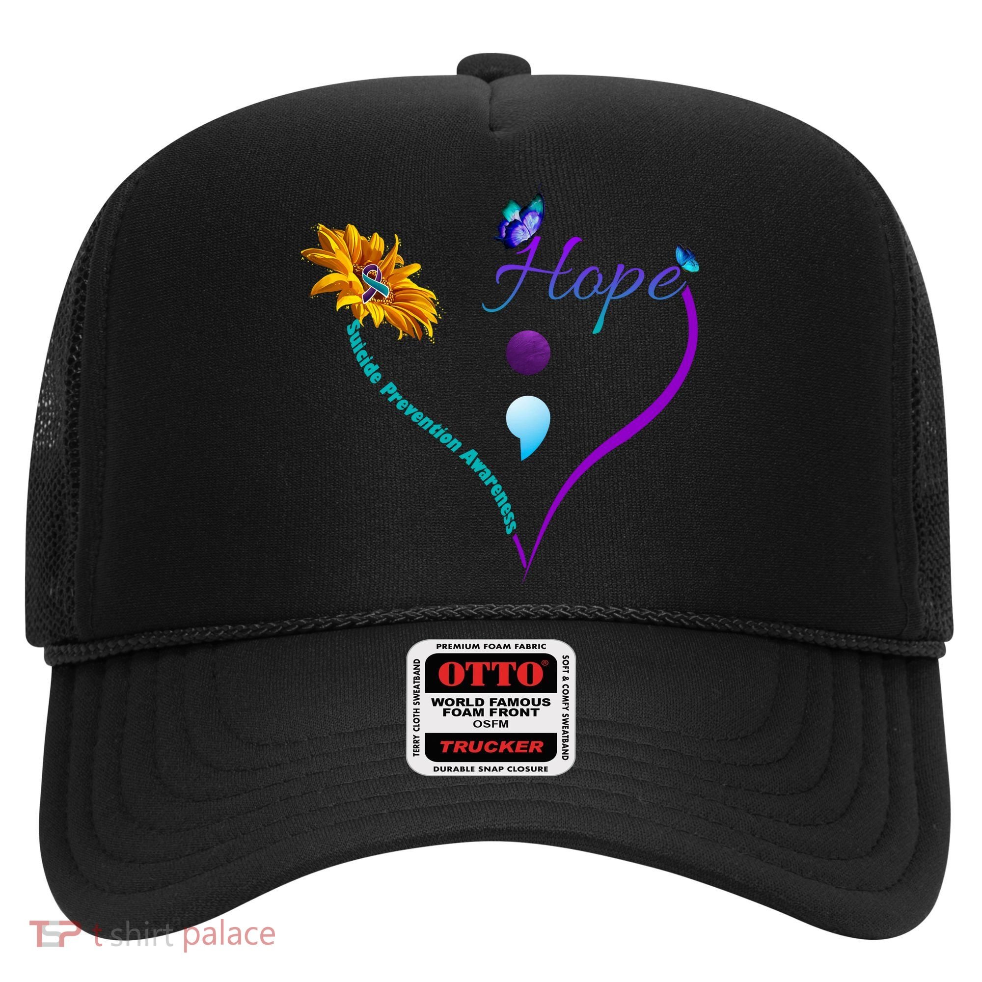 Suicide Prevention Awareness Floral Heart Hat