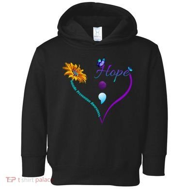 Suicide Prevention Awareness Floral Heart Toddler Hoodie