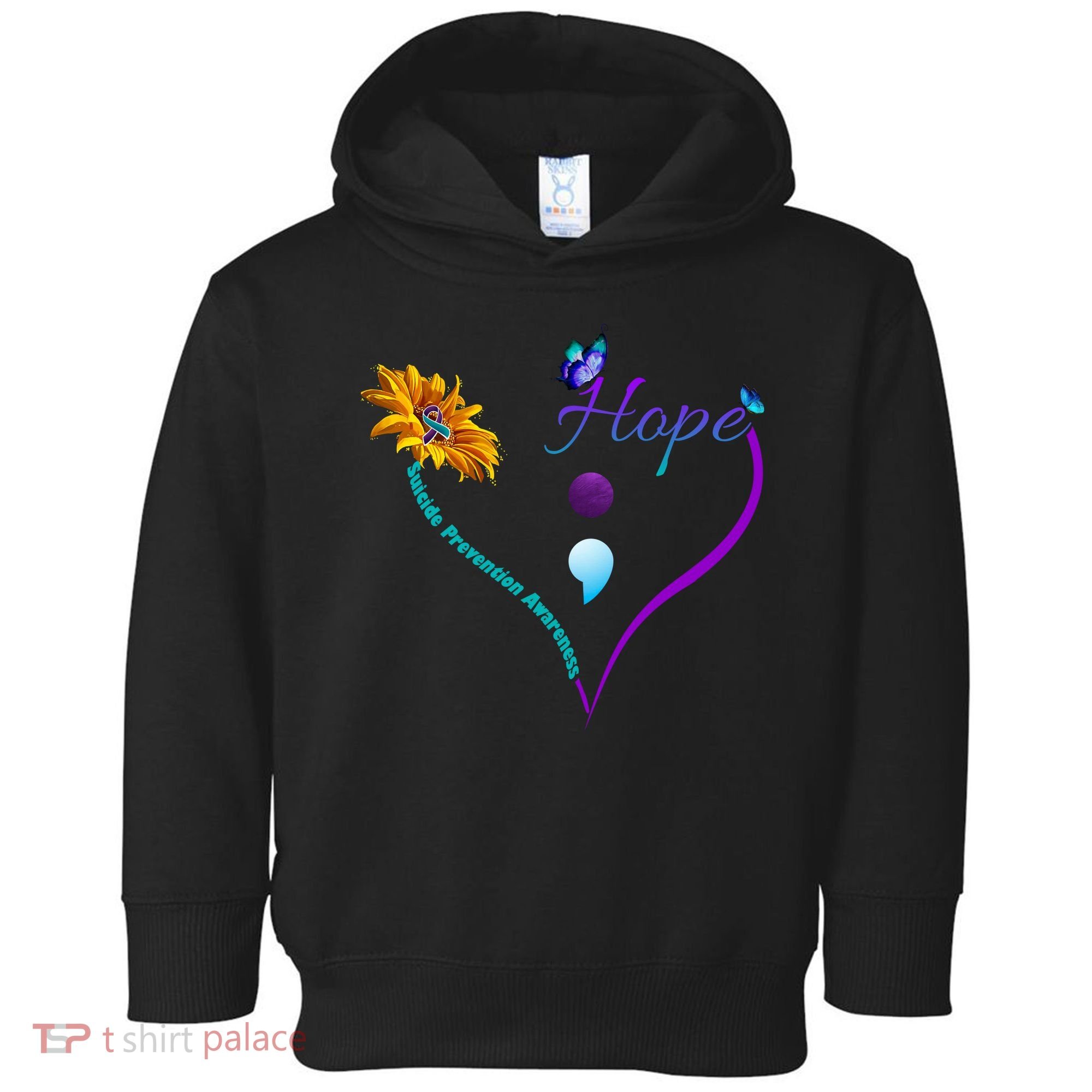 Suicide Prevention Awareness Floral Heart Toddler Hoodie