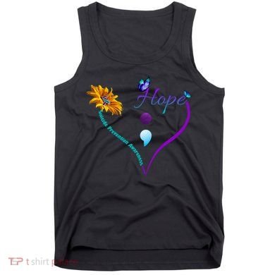 Suicide Prevention Awareness Floral Heart Tank Top