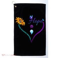 Suicide Prevention Awareness Floral Heart Golf Towel thumb 0