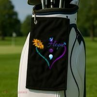 Suicide Prevention Awareness Floral Heart Golf Towel thumb 2
