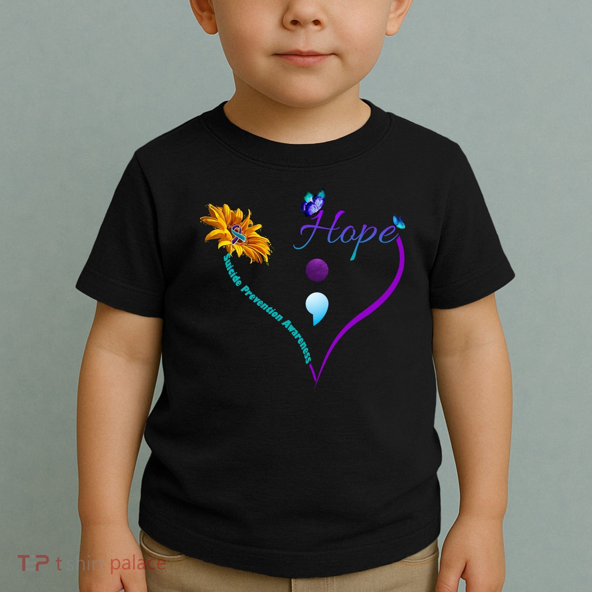 Suicide Prevention Awareness Floral Heart Toddler T-Shirt