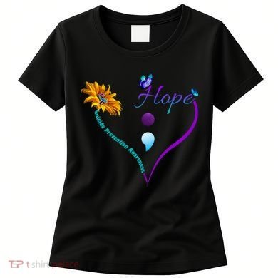 Suicide Prevention Awareness Floral Heart Women's T-Shirt