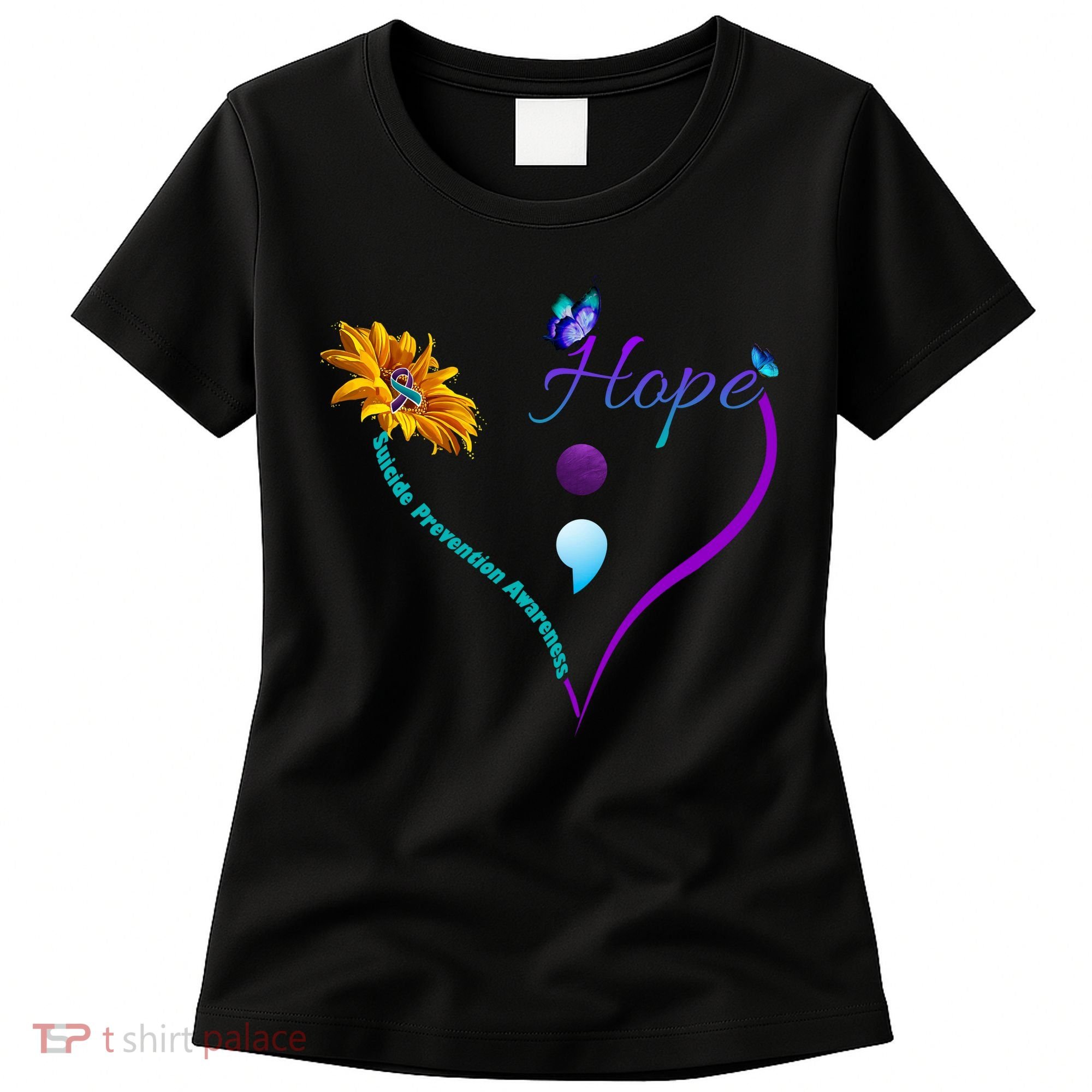 Suicide Prevention Awareness Floral Heart Women's T-Shirt