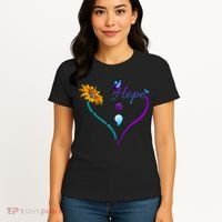 Suicide Prevention Awareness Floral Heart Women's T-Shirt thumb 4