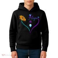 Suicide Prevention Awareness Floral Heart Kids Hoodie thumb 4