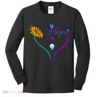 Suicide Prevention Awareness Floral Heart Kids Long Sleeve Shirt thumb 0