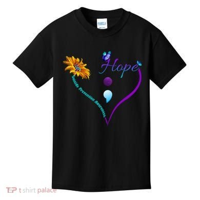 Suicide Prevention Awareness Floral Heart Kids T-Shirt