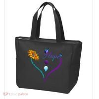 Suicide Prevention Awareness Floral Heart Tote Bag thumb 3