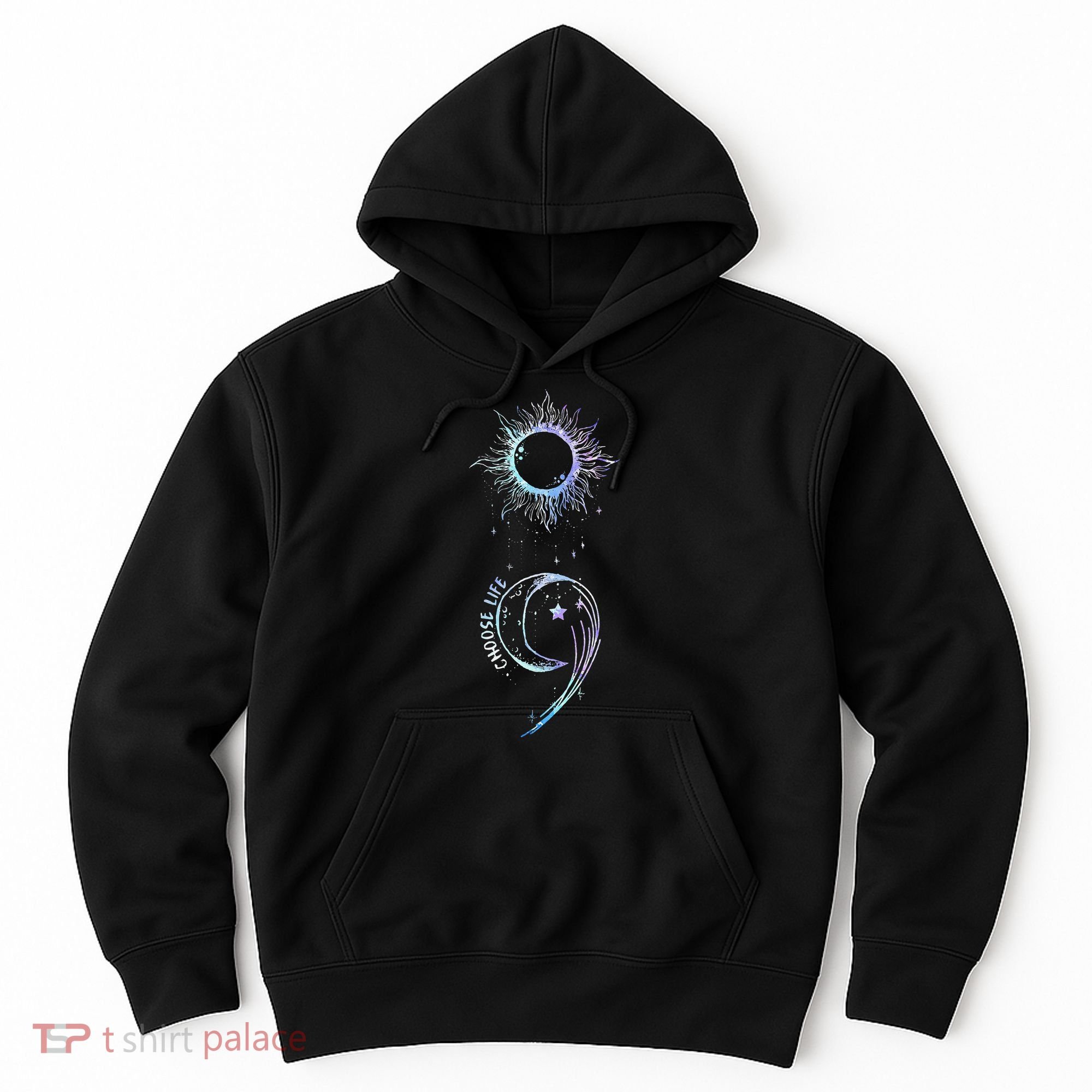 Suicide Prevention Awareness Choose Life Semicolon Gothic Hoodie
