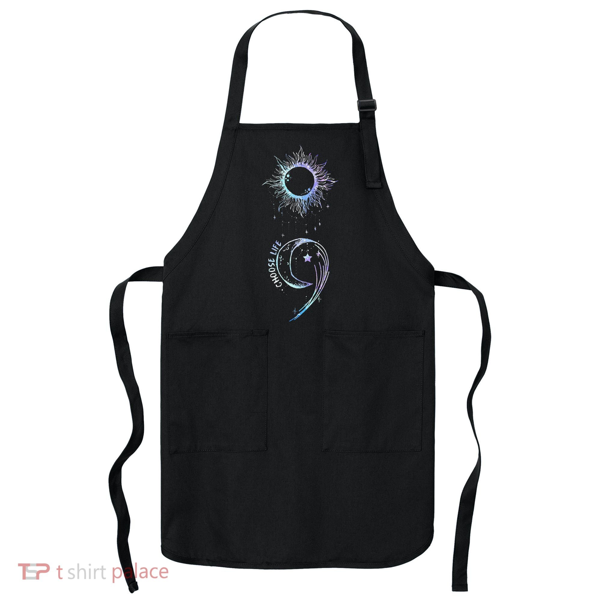 Suicide Prevention Awareness Choose Life Semicolon Gothic Apron