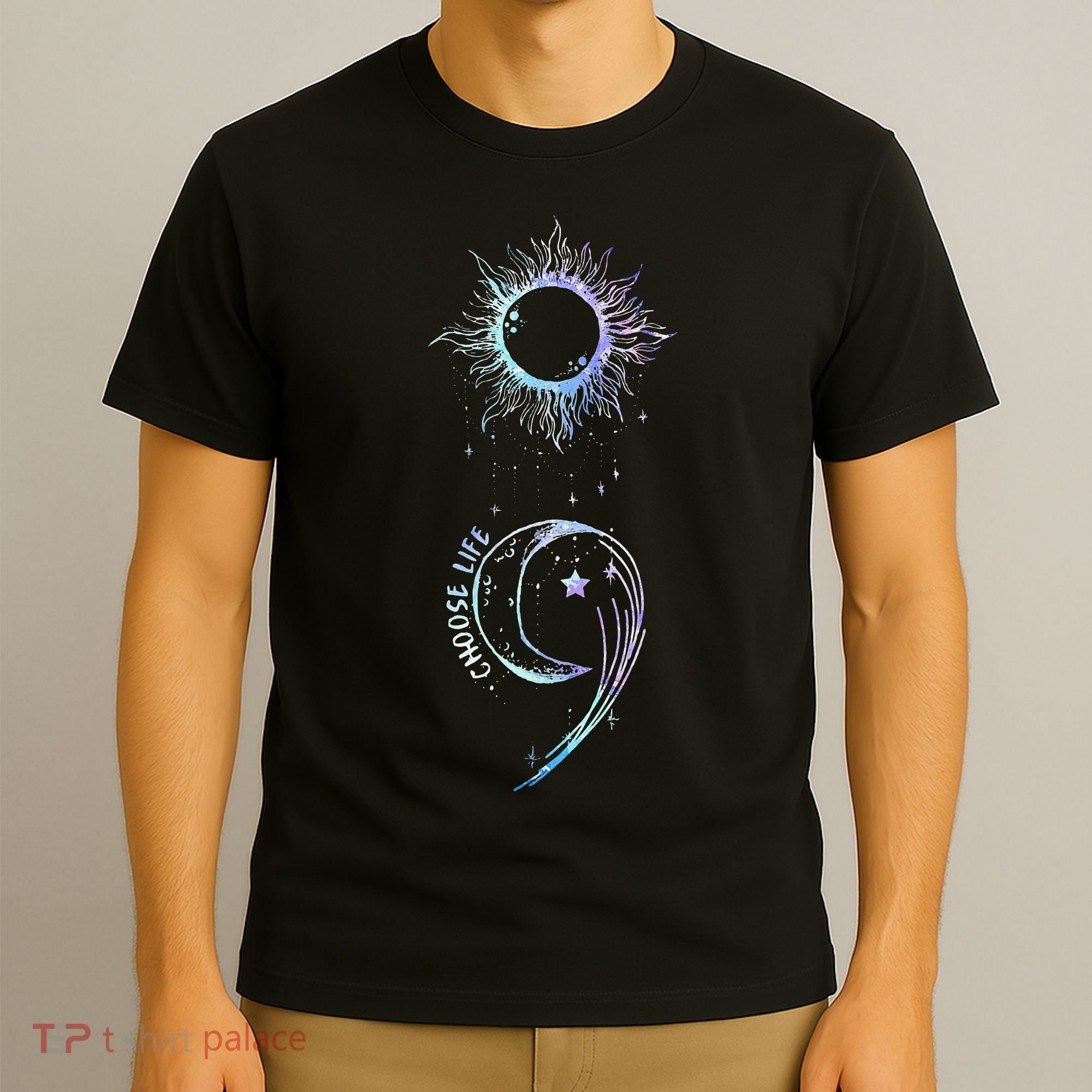 Suicide Prevention Awareness Choose Life Semicolon Gothic T-Shirt