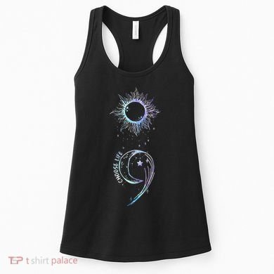 Suicide Prevention Awareness Choose Life Semicolon Gothic Women's Tank Top