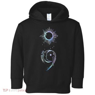 Suicide Prevention Awareness Choose Life Semicolon Gothic Toddler Hoodie