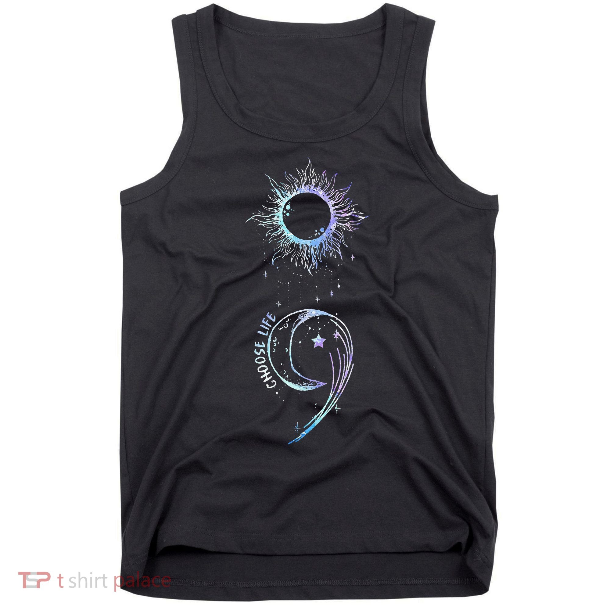 Suicide Prevention Awareness Choose Life Semicolon Gothic Tank Top