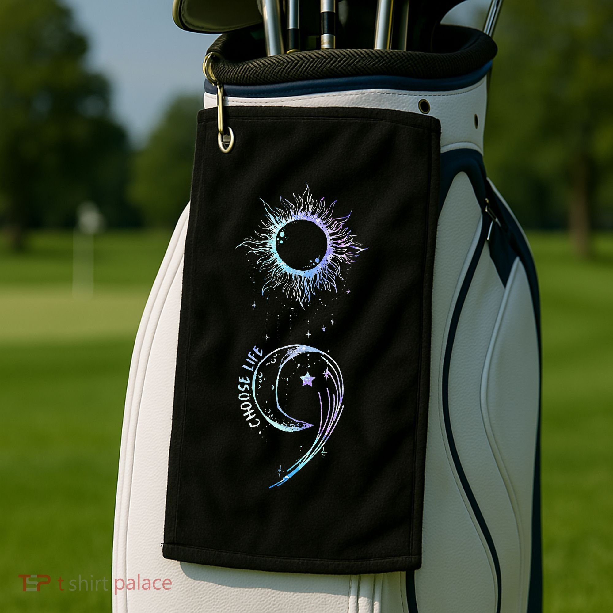Suicide Prevention Awareness Choose Life Semicolon Gothic Golf Towel