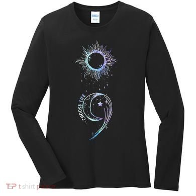 Suicide Prevention Awareness Choose Life Semicolon Gothic Women's Long Sleeve Shirt