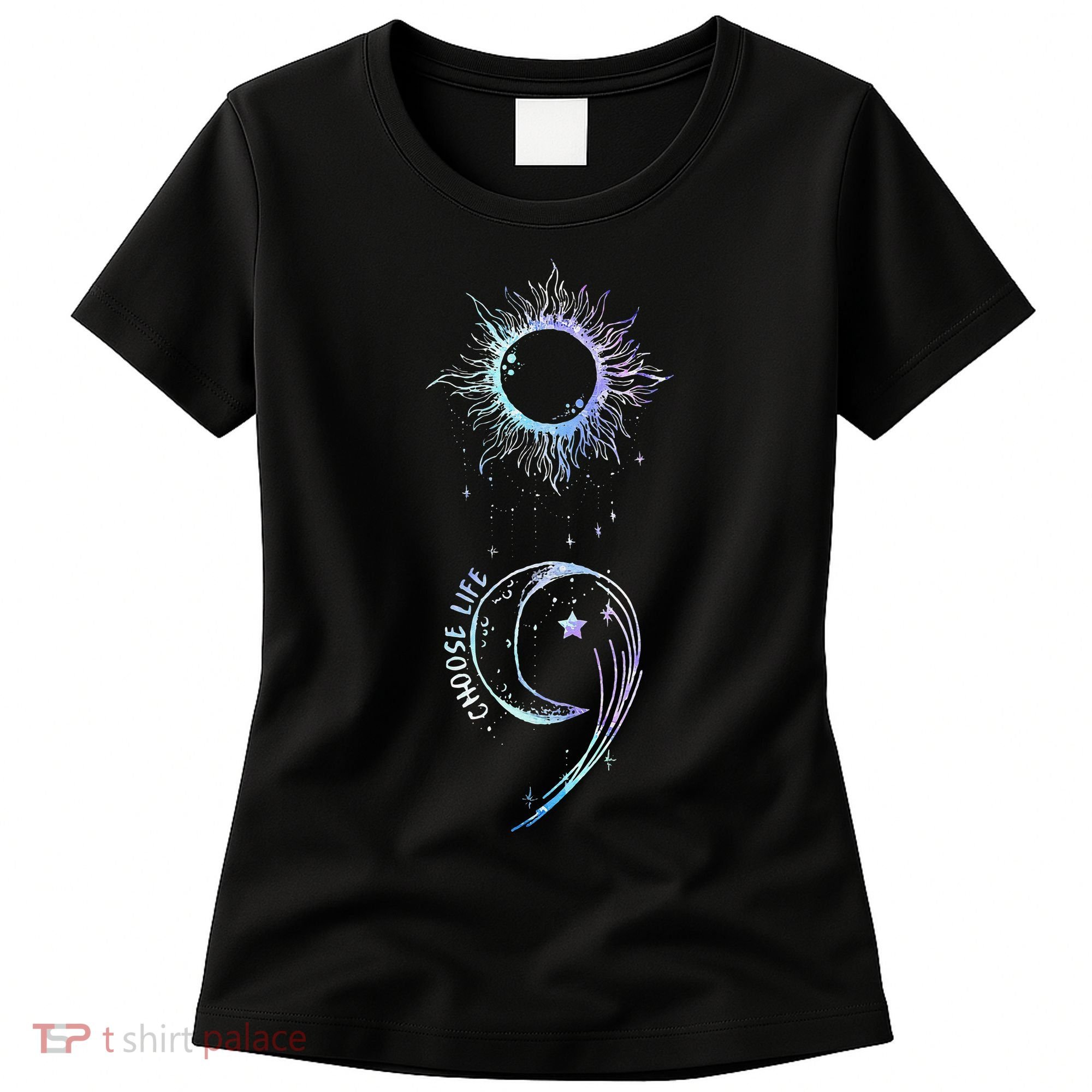 Suicide Prevention Awareness Choose Life Semicolon Gothic Women's T-Shirt