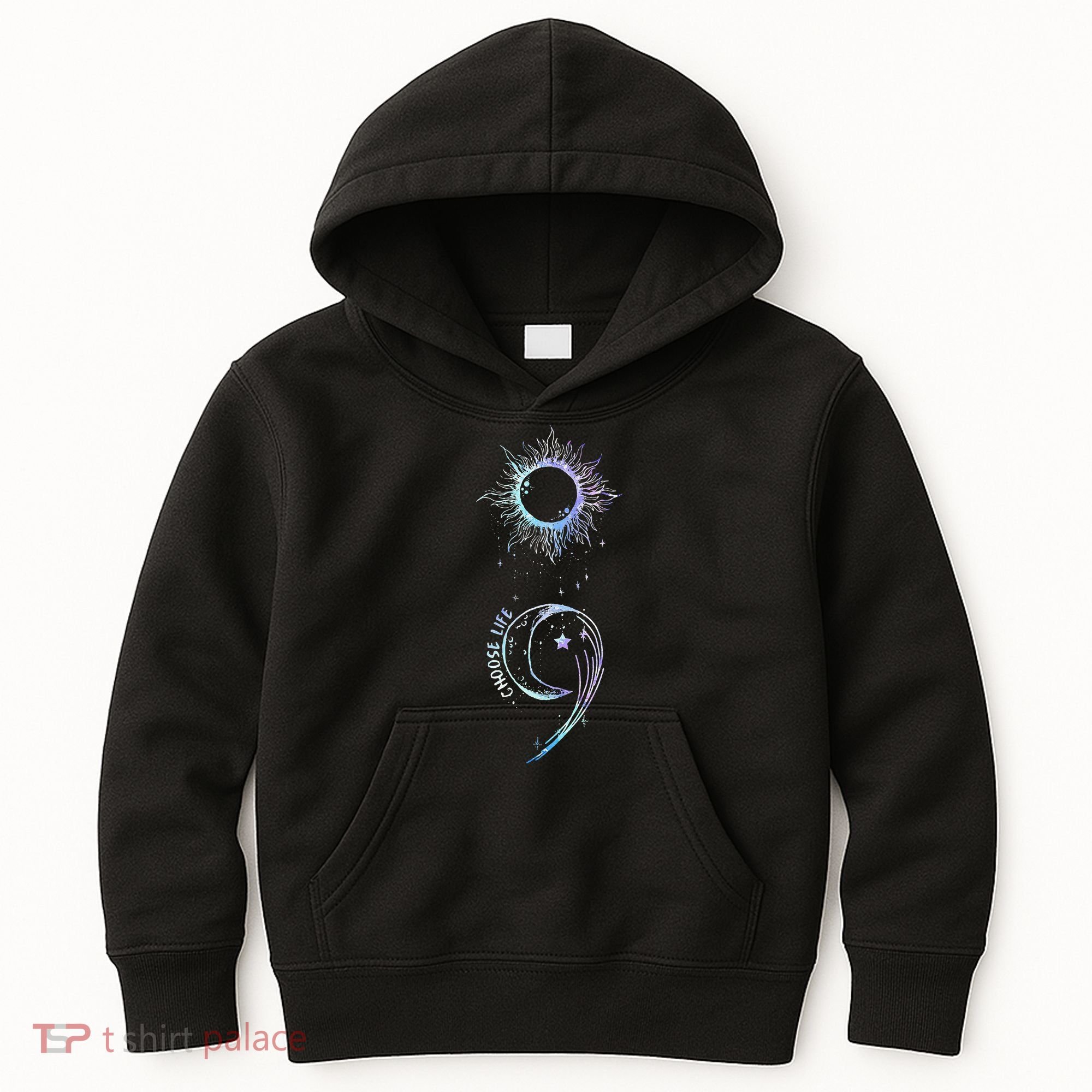 Suicide Prevention Awareness Choose Life Semicolon Gothic Kids Hoodie