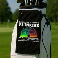 Some People Are Like Slinkies Funny Sarcastic  Golf Towel thumb 2