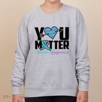 Suicide Prevention Awareness Teal Purple Ribbon You Matter Women's Sweatshirt thumb 0