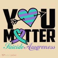 Suicide Prevention Awareness Teal Purple Ribbon You Matter Tote Bag thumb 4