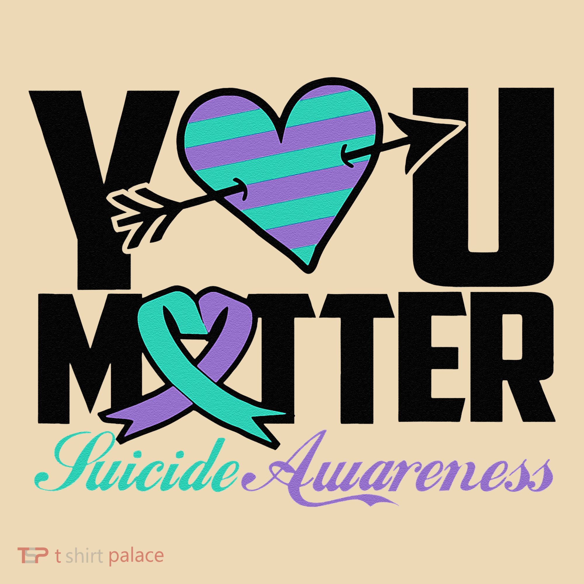Suicide Prevention Awareness Teal Purple Ribbon You Matter Tote Bag