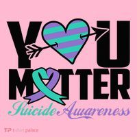 Suicide Prevention Awareness Teal Purple Ribbon You Matter Coaster thumb 2