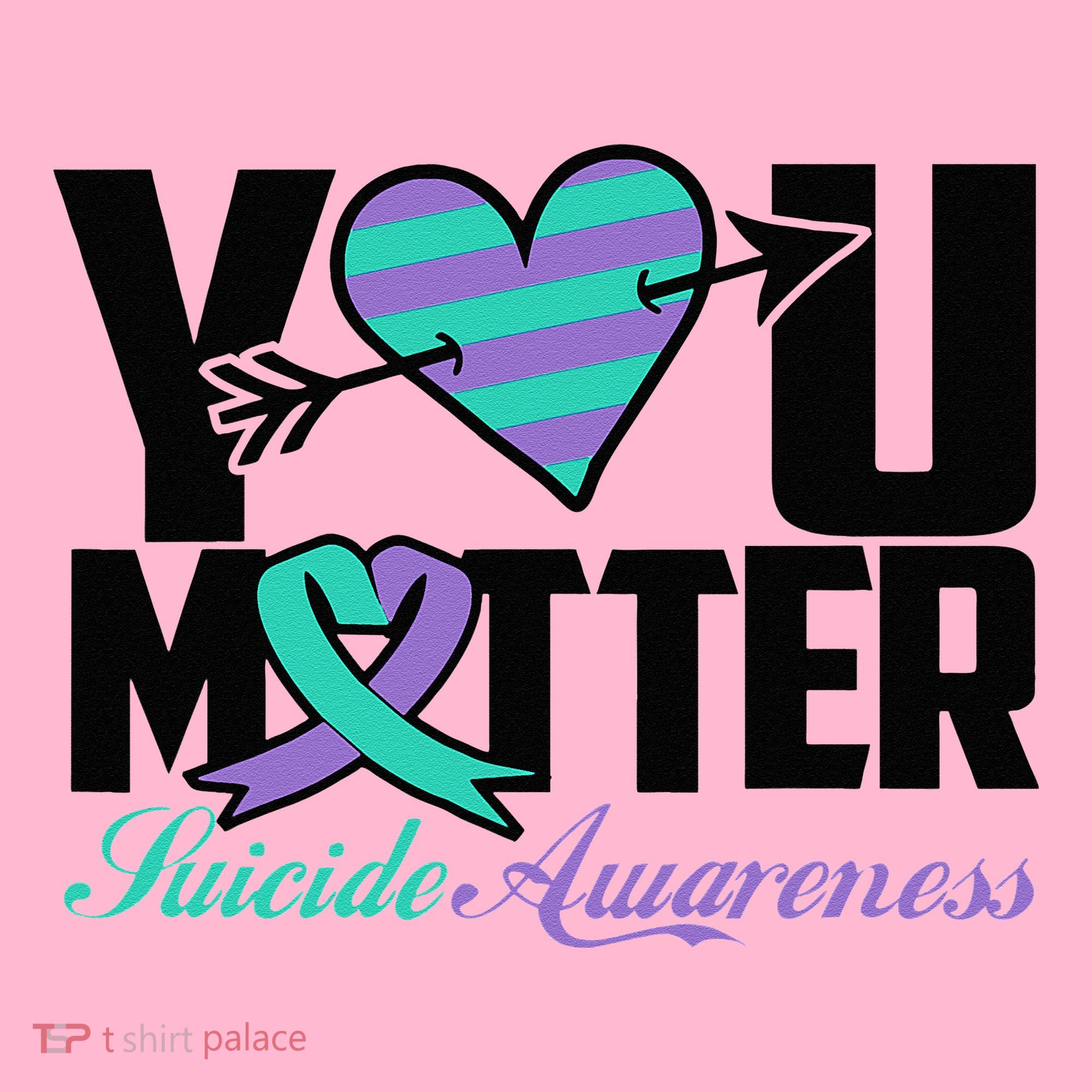 Suicide Prevention Awareness Teal Purple Ribbon You Matter Coaster