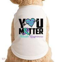 Suicide Prevention Awareness Teal Purple Ribbon You Matter Doggie Tank thumb 0