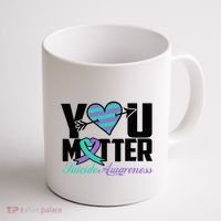Suicide Prevention Awareness Teal Purple Ribbon You Matter Coffee Mug thumb 1