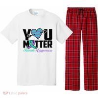 Suicide Prevention Awareness Teal Purple Ribbon You Matter Pajama Set thumb 0